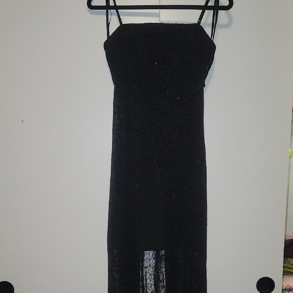 Next Black Maxi Slip Dress with Spaghetti Straps for Cocktail